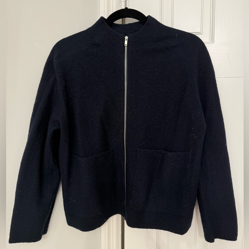 COS navy zip sweater